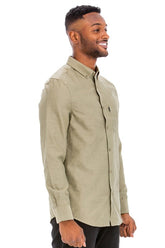 Weiv Men Casual Long Sleeve Button Down Front Faux Pocket Shirts Zarnesh